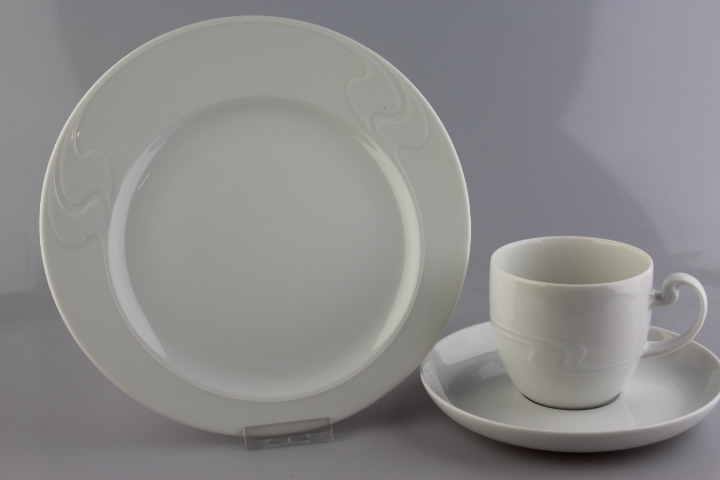Kaffeegedeck 3 tlg. - Rosenthal - Asimmetria - Weiß