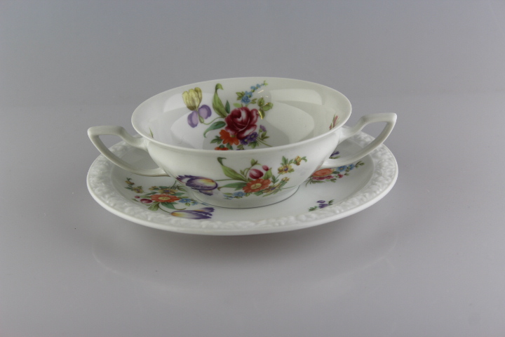 Suppentasse 2 tlg. - Rosenthal - Sommerstrauß
