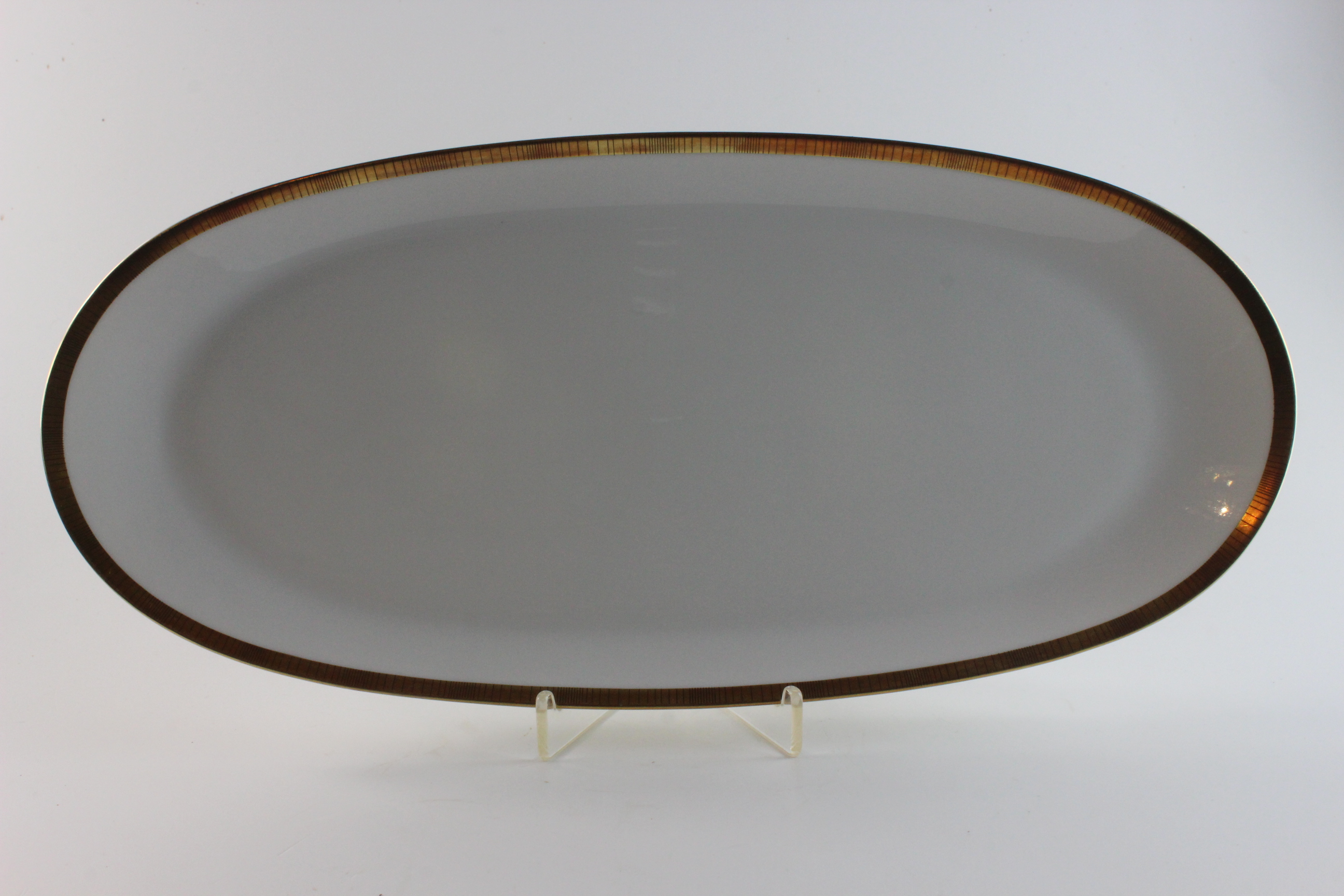 Königskuchenplatte - Rosenthal - Form 2000 - Goldband mit Streifen