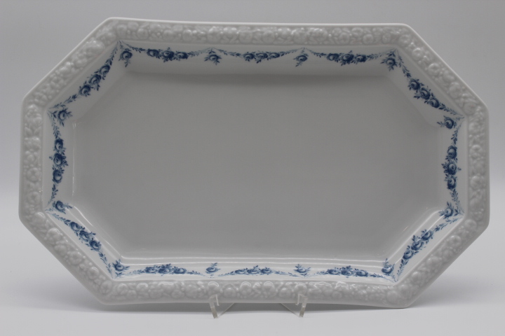 Fleischplatte 39 cm - Rosenthal - Maria - Rosenkante blau