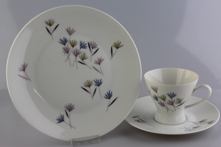 Kaffeegedeck 3 tlg. - Rosenthal - Form 2000 - Blütenspiel