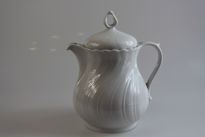 Kanne mit feuerfestem Boden - Seltmann Weiden - Regina - Weiß