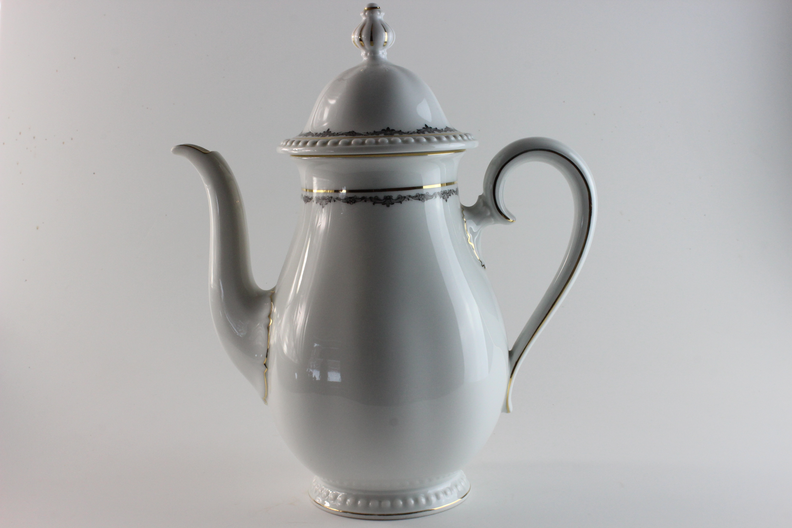 Kaffeekanne - Rosenthal - Kranzkante Schwarz