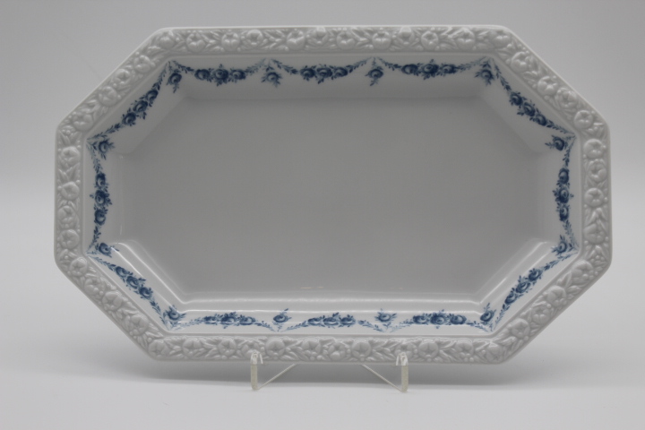 Fleischplatte 29 cm - Rosenthal - Maria - Rosenkante blau