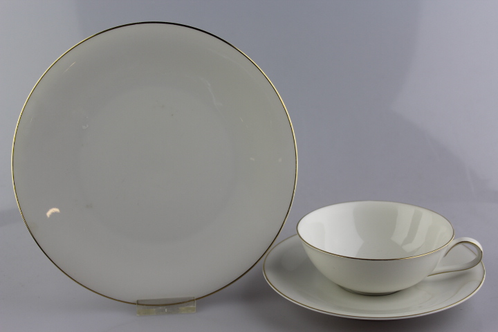 Teegedeck 3 tlg. - Heinrich - Anmut weiß mit Goldrand schmal