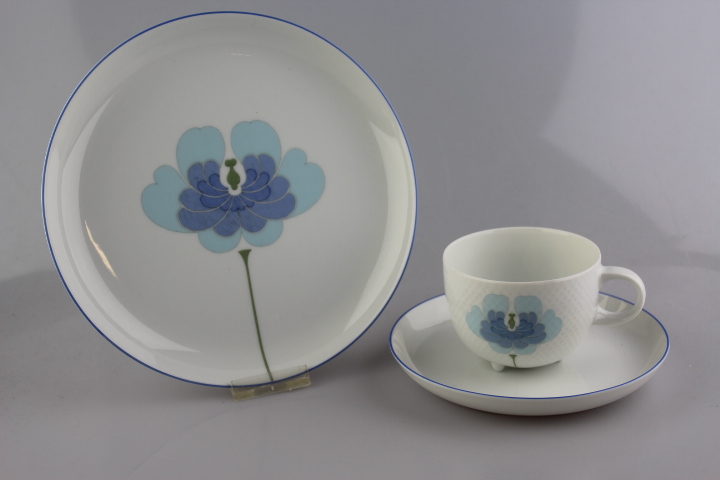 Kaffeegedeck 3 tlg. - Rosenthal - Century -  Census Blaue Blume
