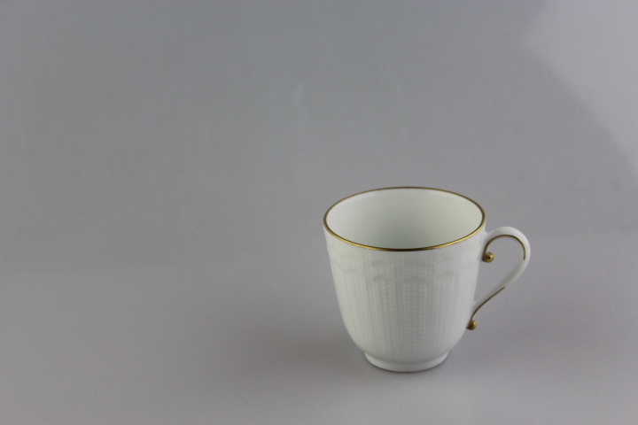 Kaffeetasse klein einzeln - Giraud Limoges - Corail - weiß Goldrand