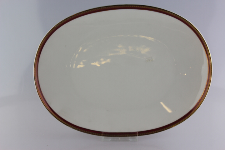 Fleischplatte 33 cm - Heinrich - Form 1920 - Rot/Goldrand