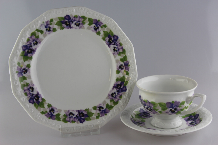 Kaffeegedeck 3 tlg. - Rosenthal - Stiefmütterchen