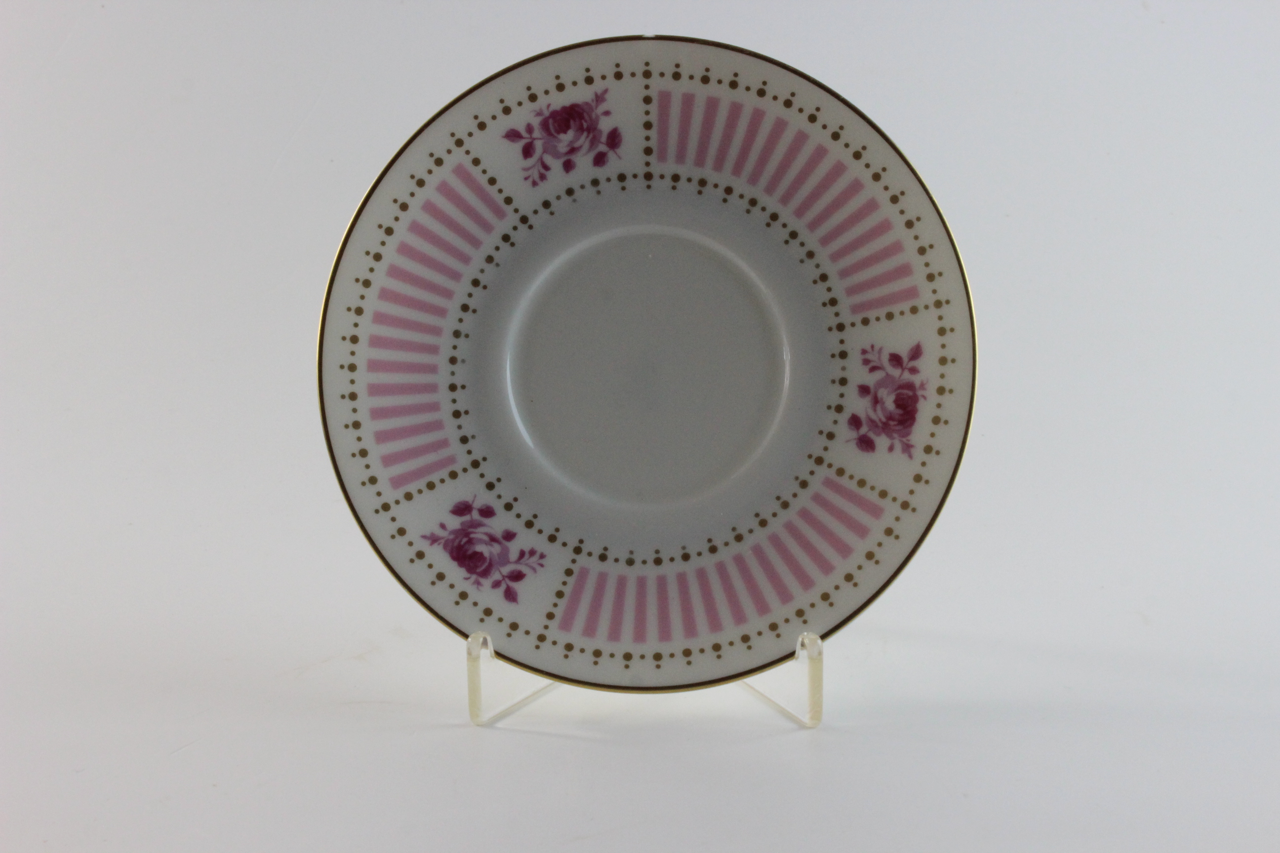 Untertasse für Kaffeetasse - Heinrich & Co - Rosa Rose mit Goldpunkte