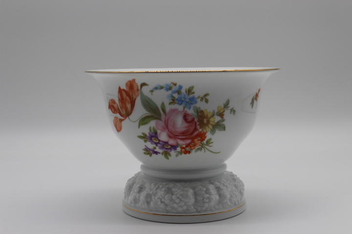 Schale auf Fuß - Rosenthal - Maria - Sommerstrauß Goldrand