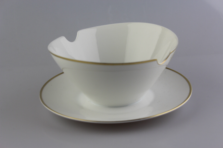 Sauciere - Rosenthal - Form 2000 - polierter Goldrand