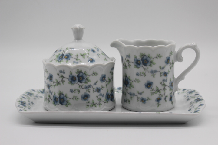 Tablett mit Zucker & Sahne - Eschenbach - Bayreuth - Blaue Blüte