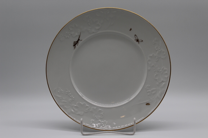 Speiseteller Ø 26,4 cm - KPM Berlin - Feldblume - Feldblume auf Bord mit Insekt