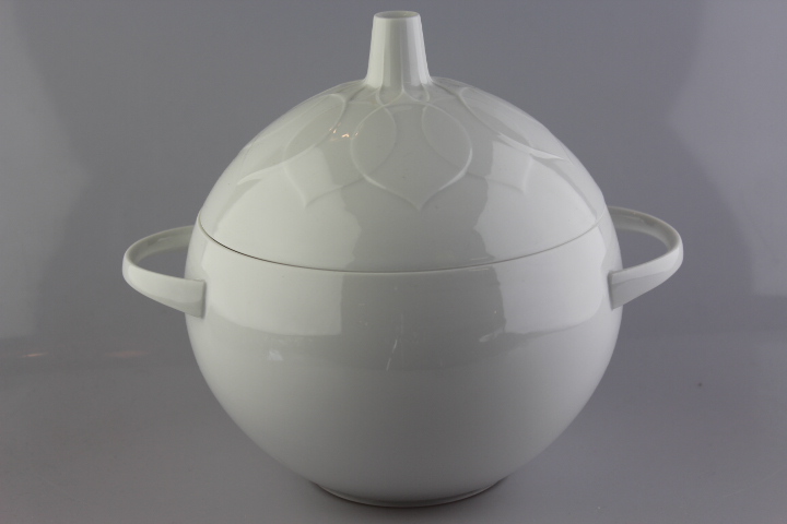 Deckelschüssel - Rosenthal - Lotus - weiß