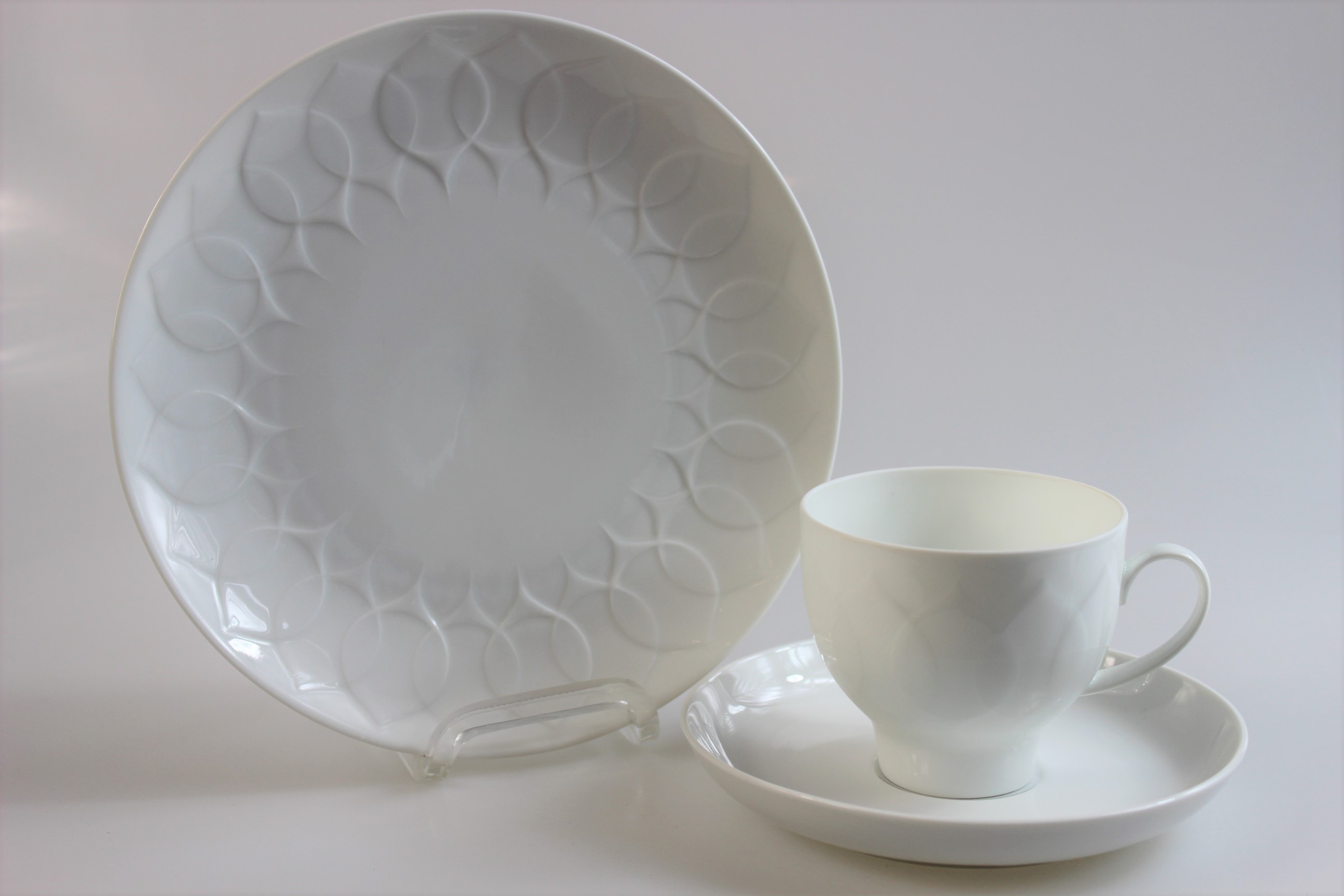 Kaffeegedeck 3 tlg. - Rosenthal - Lotus - weiß