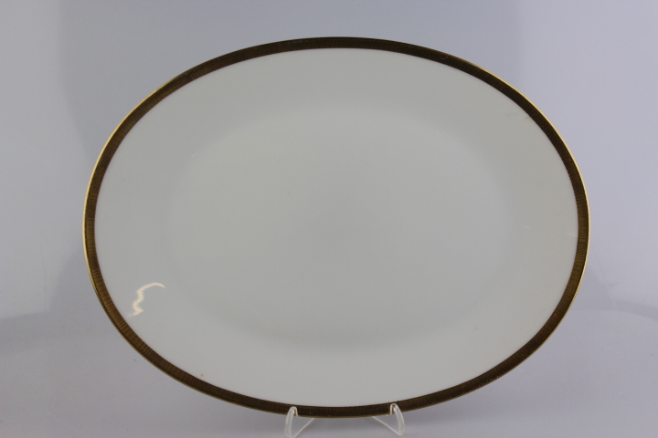 Fleischplatte 28 cm - Rosenthal - Form 2000 - Goldband mit Streifen