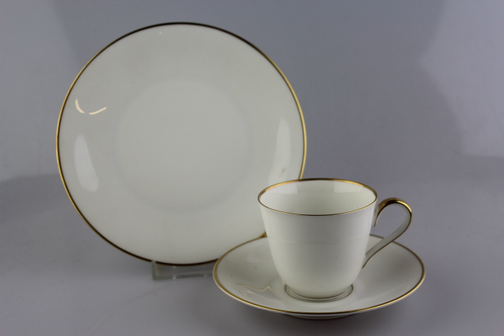 Kaffeegedeck klein 3 tlg. - Heinrich - weiß mit Goldrand