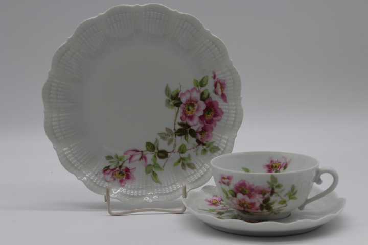 Teegedeck 3 tlg. - Giraud Limoges - Corail - Heckenrose