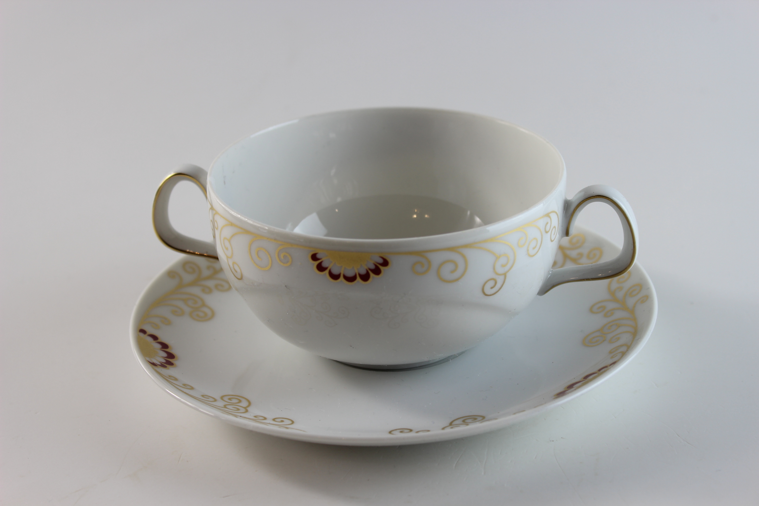 Suppentasse 2 tlg. - Heinrich - Rot/Gold