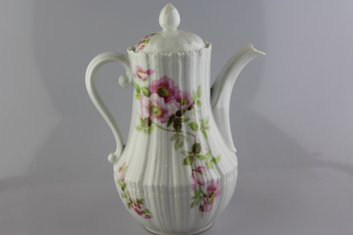 Kaffeekanne - Giraud Limoges - Corail - Heckenrose