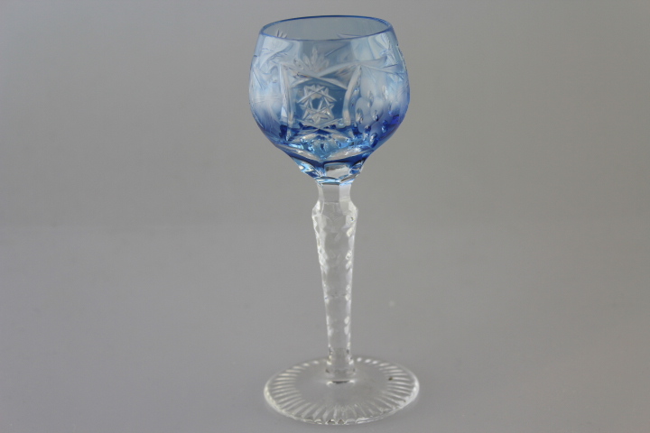 Schnapsglas - Traube - hell blau