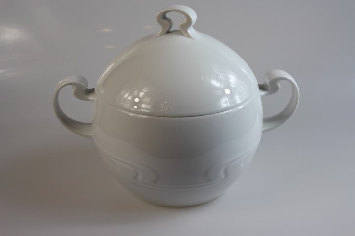 Deckelschüssel - Rosenthal - Asimmetria - Weiß