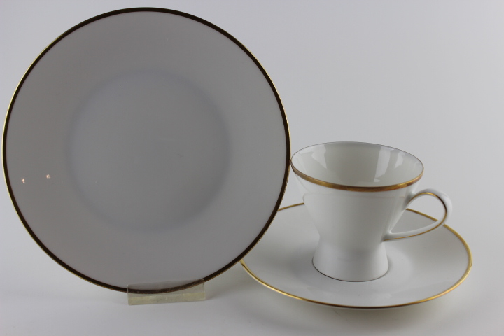 Moccagedeck 3 tlg. - Rosenthal - Form 2000 - polierter Goldrand