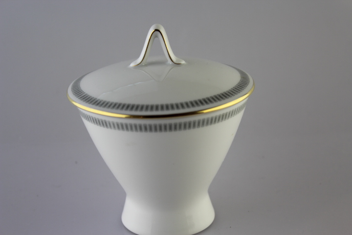 Zuckerdose - Rosenthal - Form 2000 - Graue Rechtecke