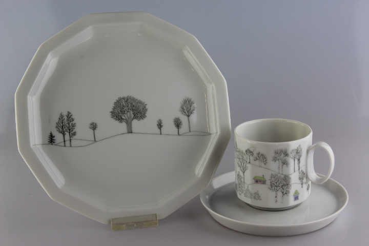 Kaffeegedeck 3 tlg. - Rosenthal - Polygon - Winterreise