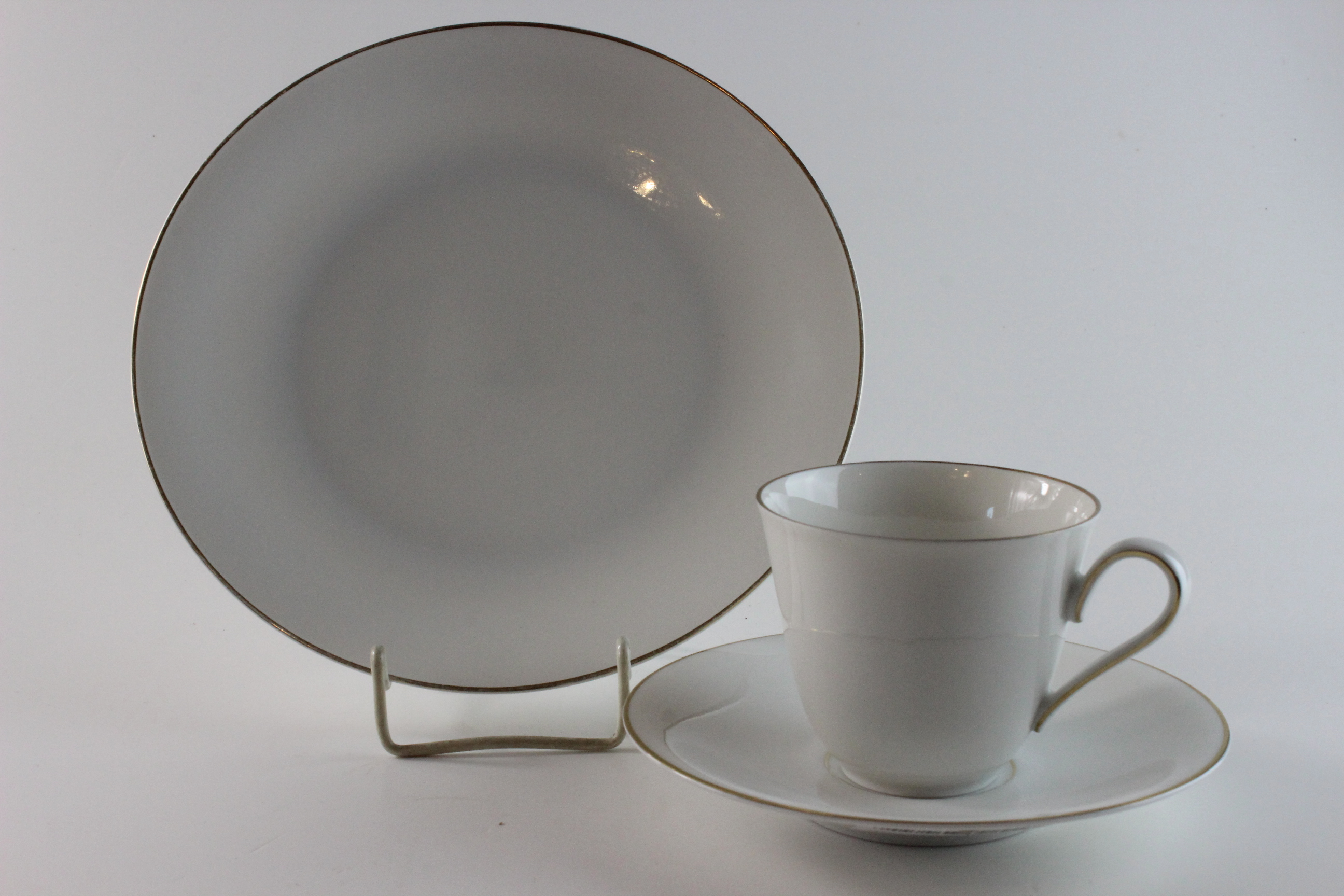 Kaffeegedeck 3 tlg. - Heinrich - Anmut weiß mit Goldrand schmal