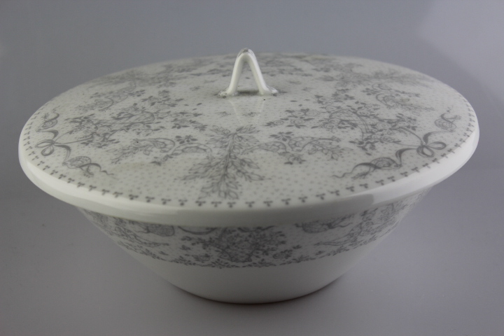 Deckelschüssel - Rosenthal - Form 2000 - Idyll grau