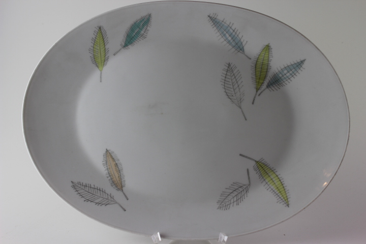 Fleischplatte 33 cm - Rosenthal - Form 2000 - bunte Blätter