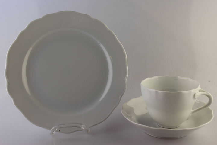 Kaffeegedeck 3 tlg. - Hutschenreuther - Maria Theresia - weiß