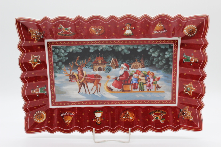 Kuchenplatte 35,5 cm Weihnachtsmann mit Schlitten - Villeroy & Boch - Weihnachten