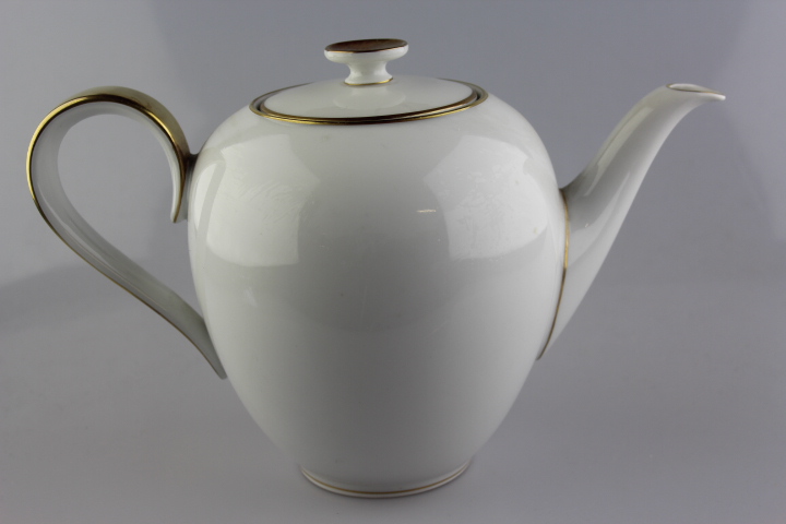 Kaffeekanne - Heinrich - weiß mit Goldrand