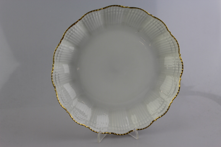 Suppenteller Ø 21 cm - Giraud Limoges - Corail - weiß Goldrand