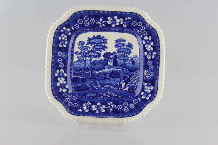 Brotteller eckig- Spode - Blue Tower