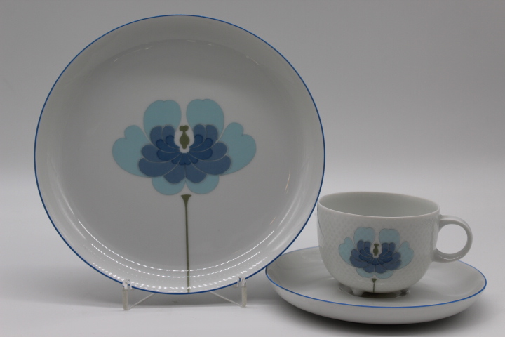 Kaffeegedeck 3 tlg. - Rosenthal - Century - Census Blaue Blume