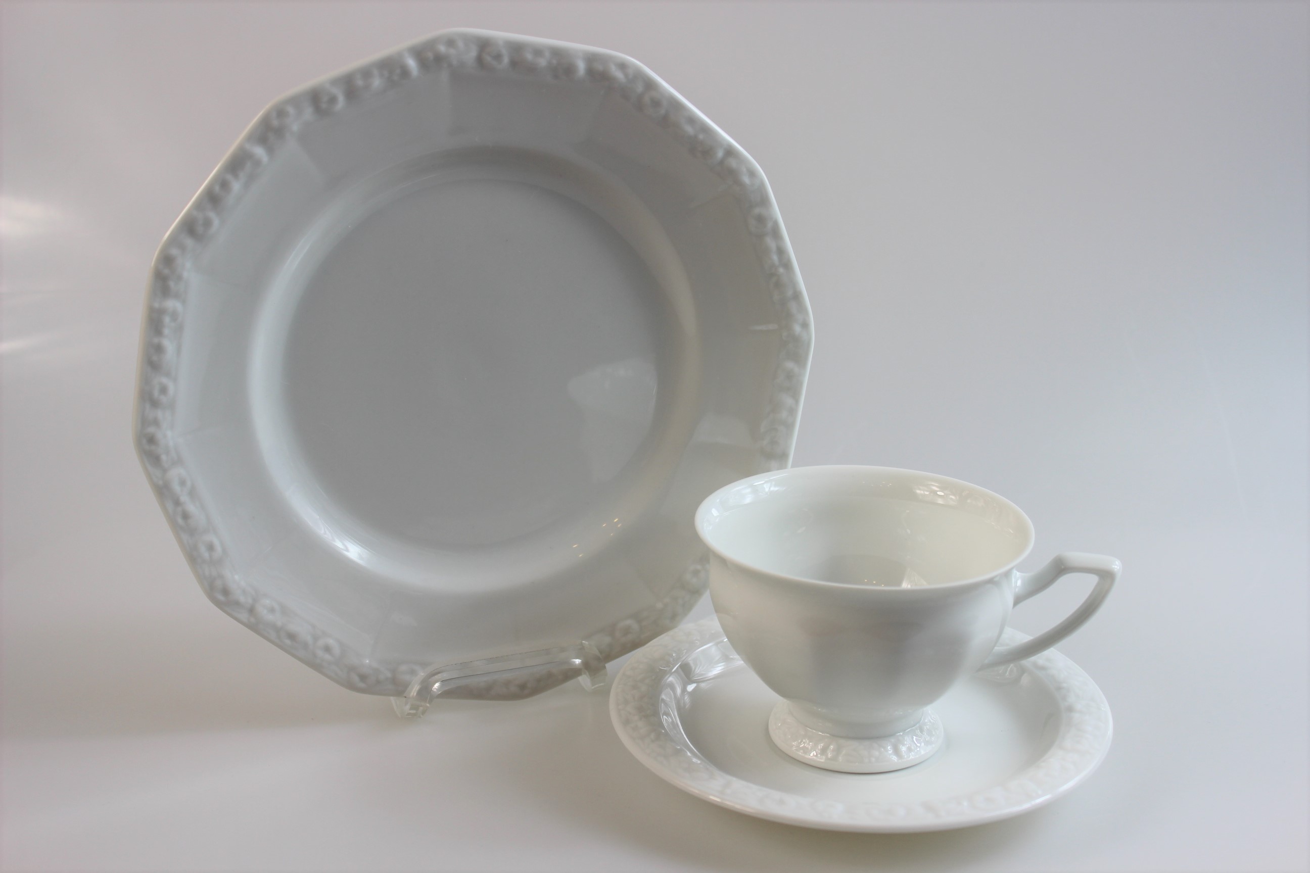 Kaffeegedeck 3 tlg. - Rosenthal - Maria weiß