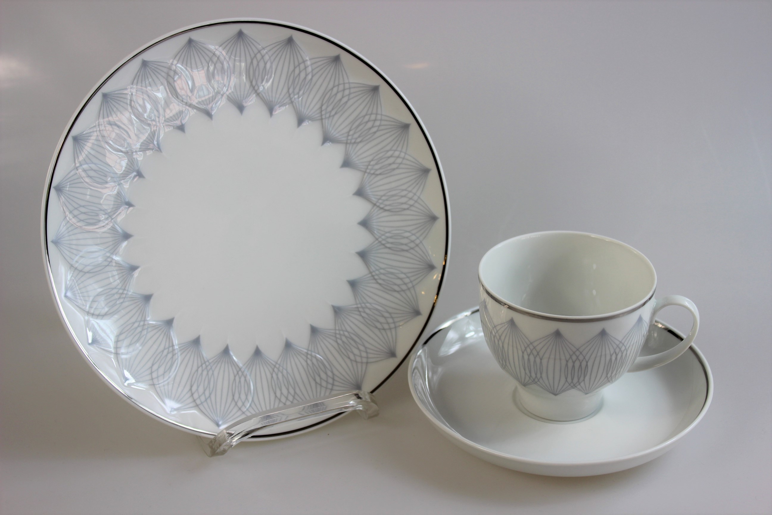 Kaffeegedeck 3 tlg. - Rosenthal - Lotus - Ballett mit Platin