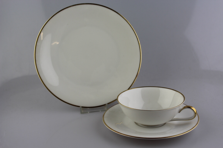 Teegedeck 3 tlg. - Heinrich - weiß mit Goldrand