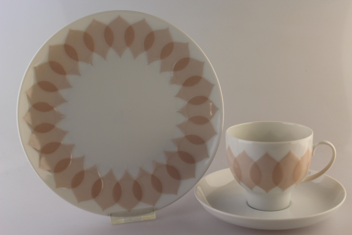 Kaffeegedeck 3 tlg. - Rosenthal - Lotus - Gravad Rosa
