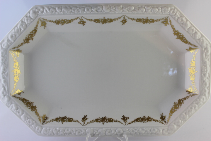 Fleischplatte 33,5 cm - Rosenthal - Rosenkante gold