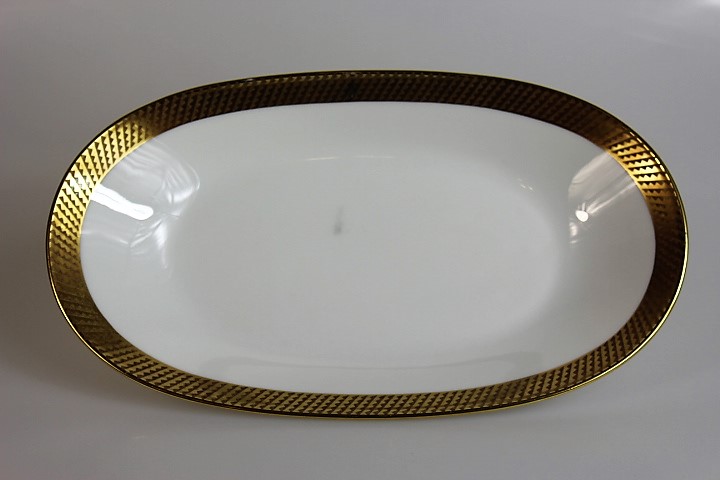 Aufschnittplatte (2. Wahl) - Rosenthal - Form 2000 - Goldgitter