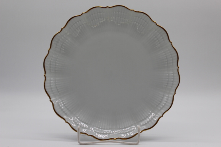 Speiseteller Ø 25,5 cm (2. Wahl) - Giraud Limoges - Corail - weiß Goldrand