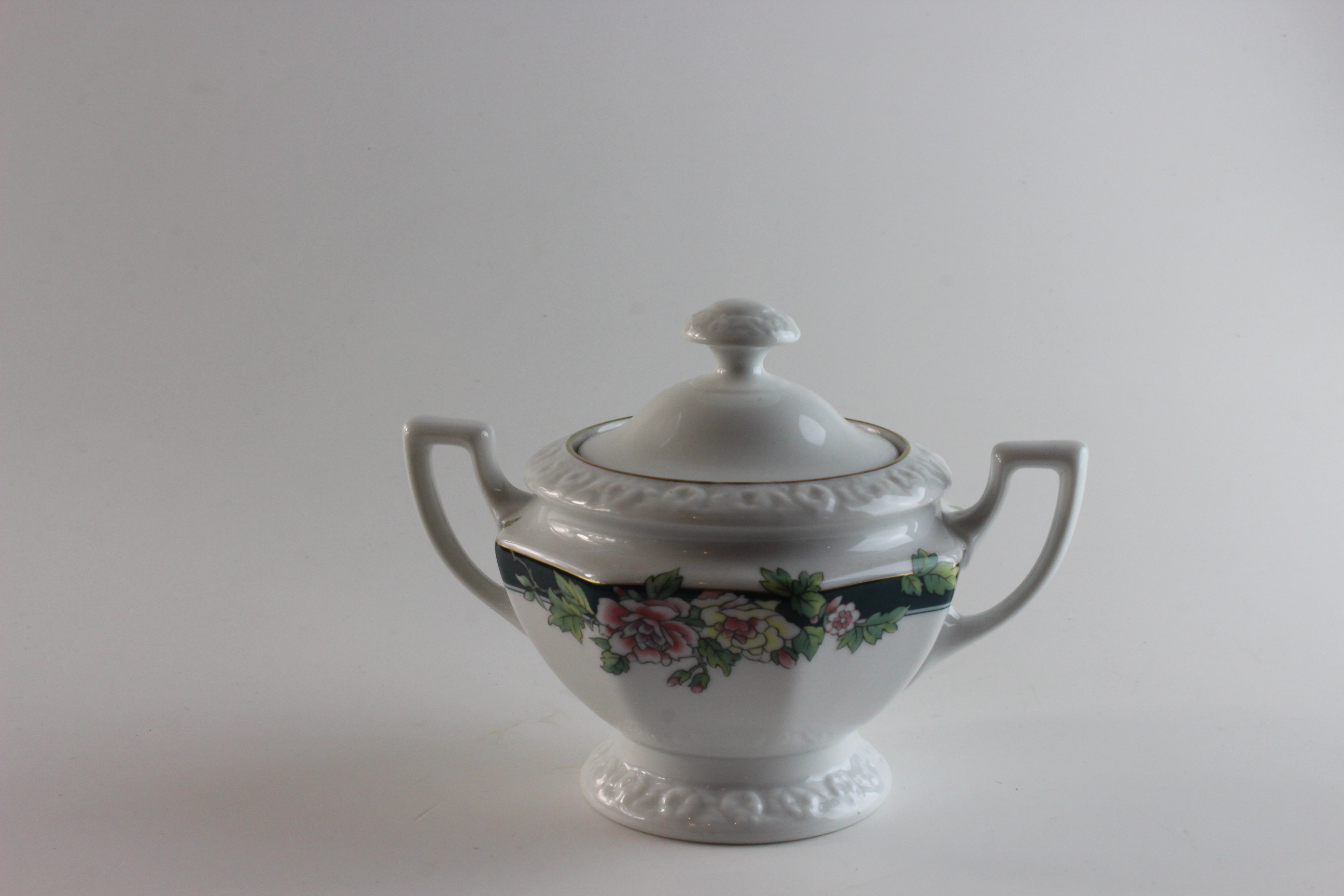 Zuckerdose - Rosenthal - Grüne Rosenkante