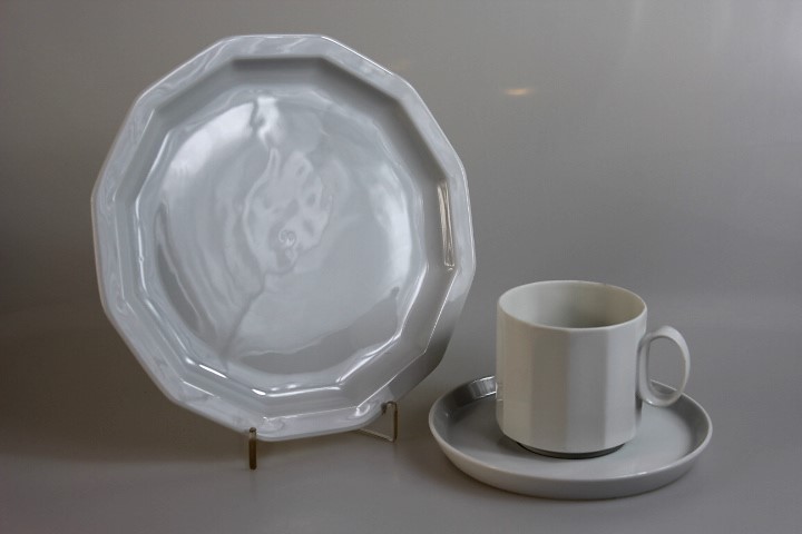 Kaffeegedeck 3 tlg. - Rosenthal - Polygon - weiß