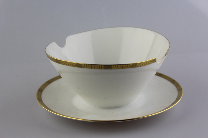 Sauciere - Rosenthal - Form 2000 - Goldband mit Streifen
