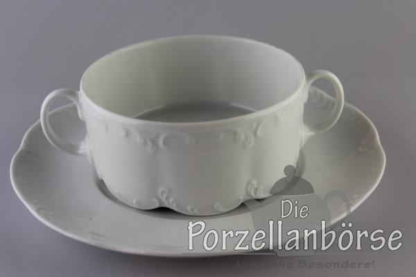Suppentasse 2 tlg. - Rosenthal - weiß